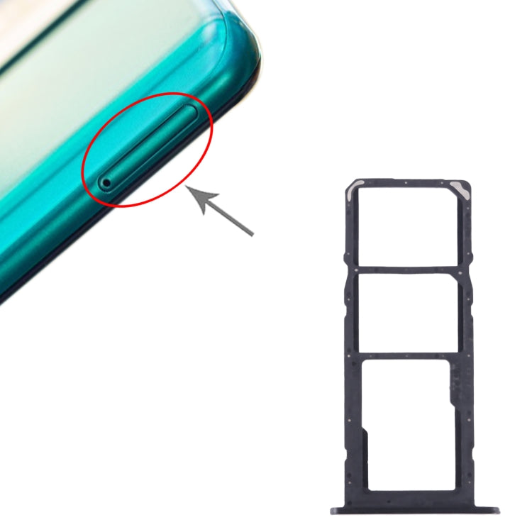 For Honor X10 Lite SIM + SIM + Micro SD Card Tray (Black) - Card Tray by buy2fix | Online Shopping UK | buy2fix