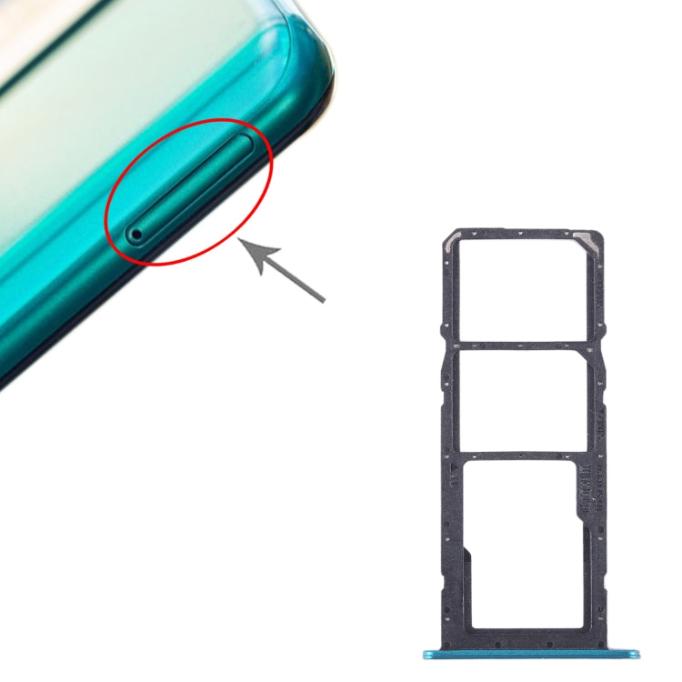 For Honor X10 Lite SIM + SIM + Micro SD Card Tray (Green) - Card Tray by buy2fix | Online Shopping UK | buy2fix