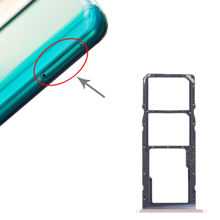 For Honor X10 Lite SIM + SIM + Micro SD Card Tray (Gold) - Card Tray by buy2fix | Online Shopping UK | buy2fix