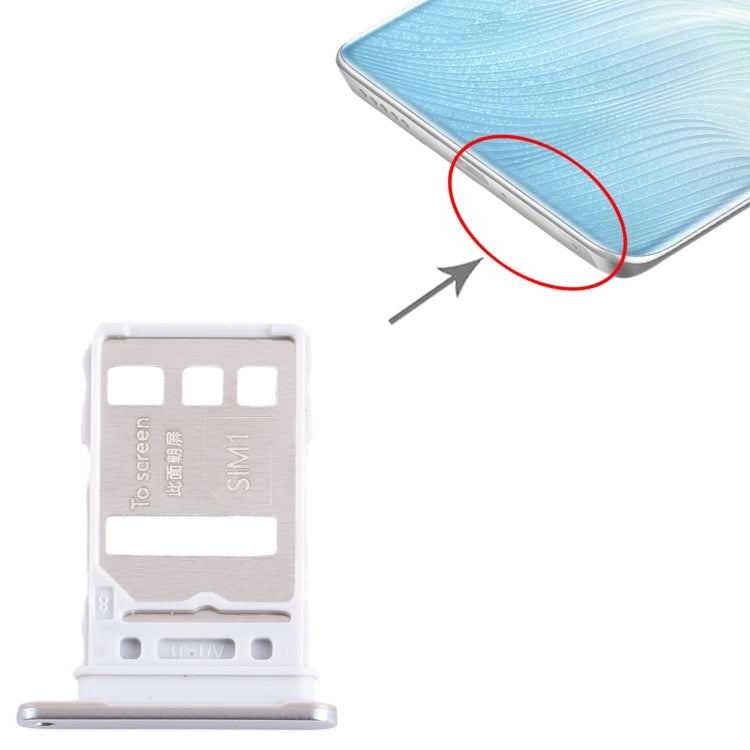 For Honor 80 Pro Flat SIM + SIM Card Tray (Silver) - Card Tray by buy2fix | Online Shopping UK | buy2fix