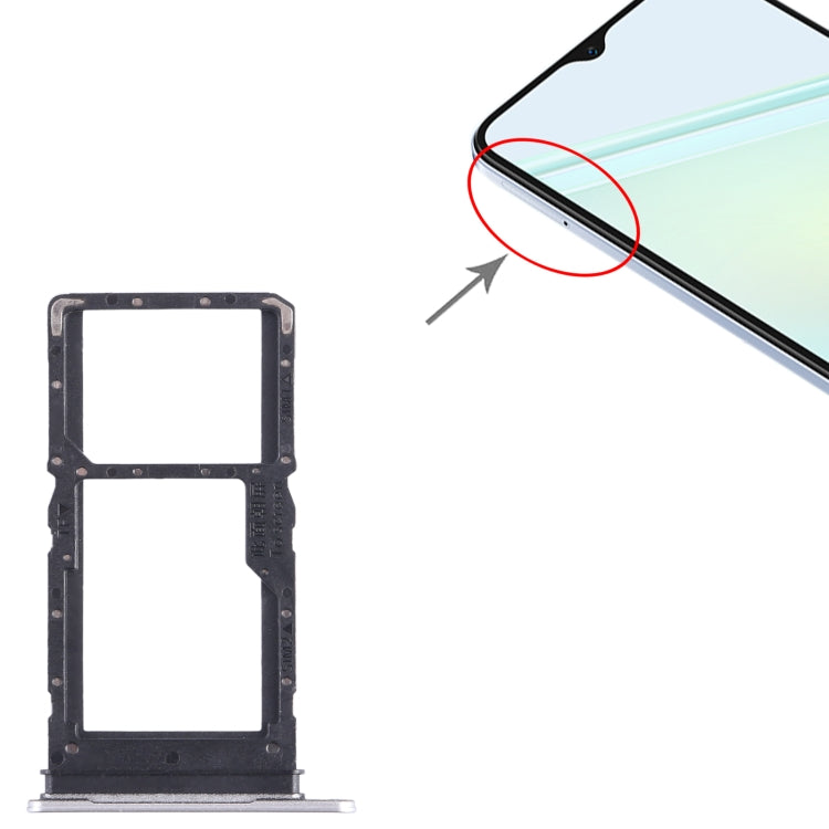 For Honor Play6C SIM + SIM / Micro SD Card Tray (Silver) by buy2fix