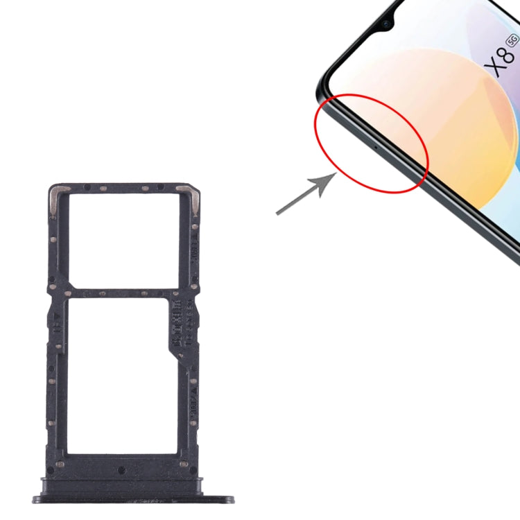 For Honor X8 5G SIM + SIM / Micro SD Card Tray (Black) - Card Tray by buy2fix | Online Shopping UK | buy2fix