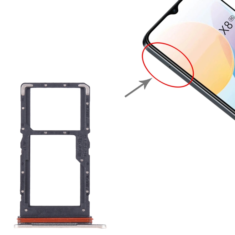 For Honor X8 5G SIM + SIM / Micro SD Card Tray (Gold) - Card Tray by buy2fix | Online Shopping UK | buy2fix