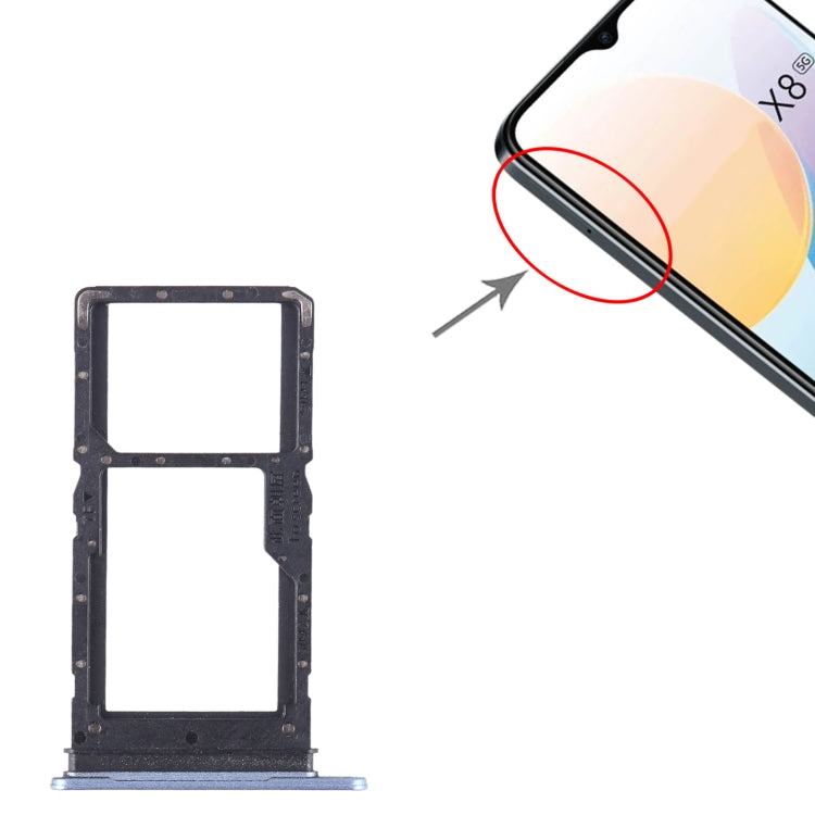 For Honor X8 5G SIM + SIM / Micro SD Card Tray (Blue) by buy2fix