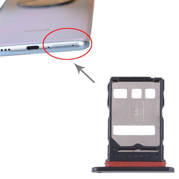 For Honor Magic4 Lite SIM Card Tray (Black) - Card Tray by buy2fix | Online Shopping UK | buy2fix