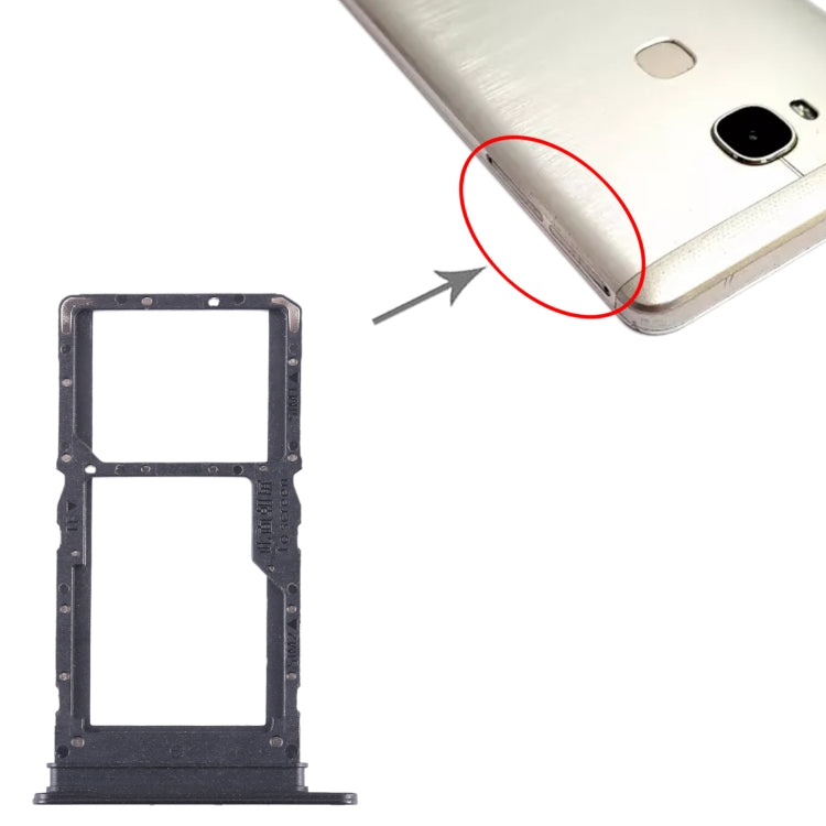 For Honor X5 SIM + SIM / Micro SD Card Tray (Black) - Card Tray by buy2fix | Online Shopping UK | buy2fix