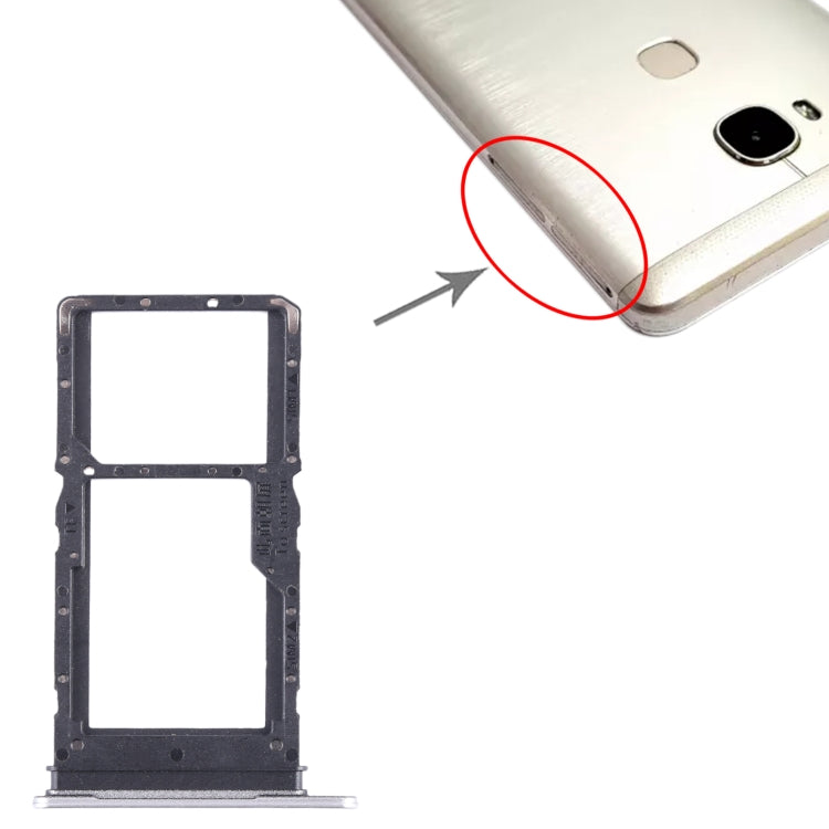 For Honor X5 SIM + SIM / Micro SD Card Tray (Silver) - Card Tray by buy2fix | Online Shopping UK | buy2fix