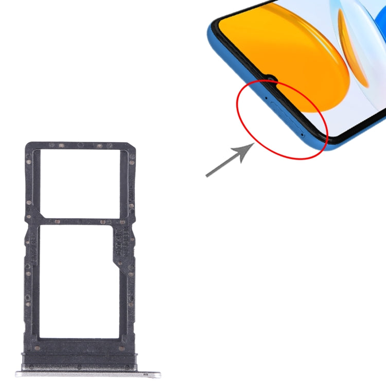 For Honor X7 SIM + SIM / Micro SD Card Tray (Grey) - Card Tray by buy2fix | Online Shopping UK | buy2fix