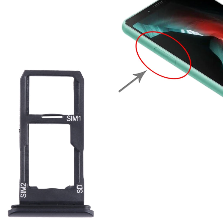 For Sony Xperia 10 II Original SIM + SIM / Micro SD Card Tray (Black) - Card Tray by buy2fix | Online Shopping UK | buy2fix