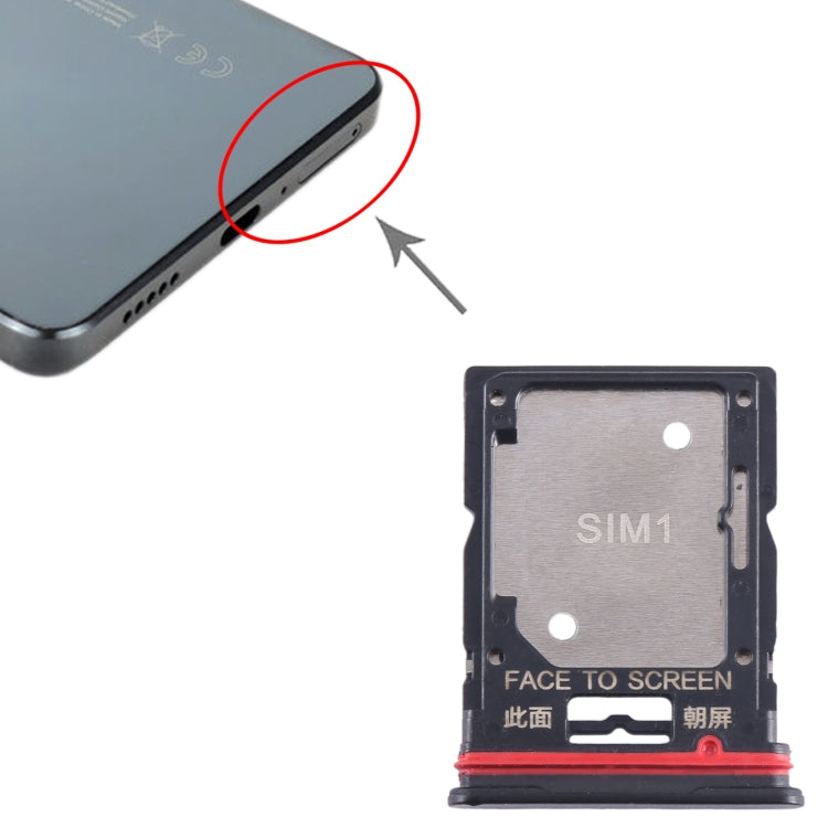 For Xiaomi Redmi Note 11T Pro SIM Card Tray + SIM Card Tray / Micro SD Card Tray (Black) by buy2fix