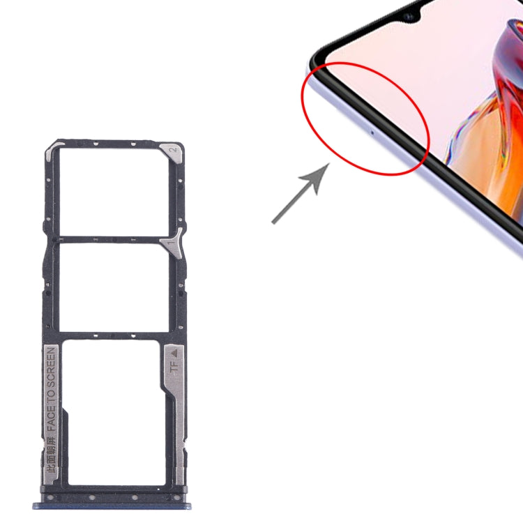 For Xiaomi Redmi 12C SIM Card Tray + SIM Card Tray + Micro SD Card Tray (Blue) by buy2fix