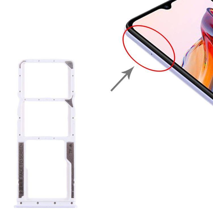 For Xiaomi Redmi 12C SIM Card Tray + SIM Card Tray + Micro SD Card Tray (Purple) by buy2fix