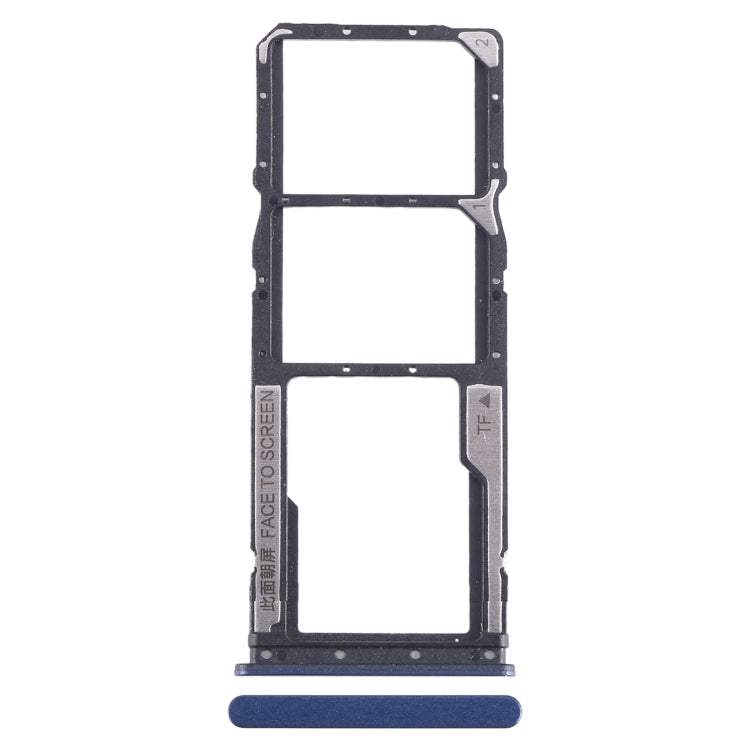 For Xiaomi Poco C55 SIM Card Tray + SIM Card Tray + Micro SD Card Tray (Blue) by buy2fix