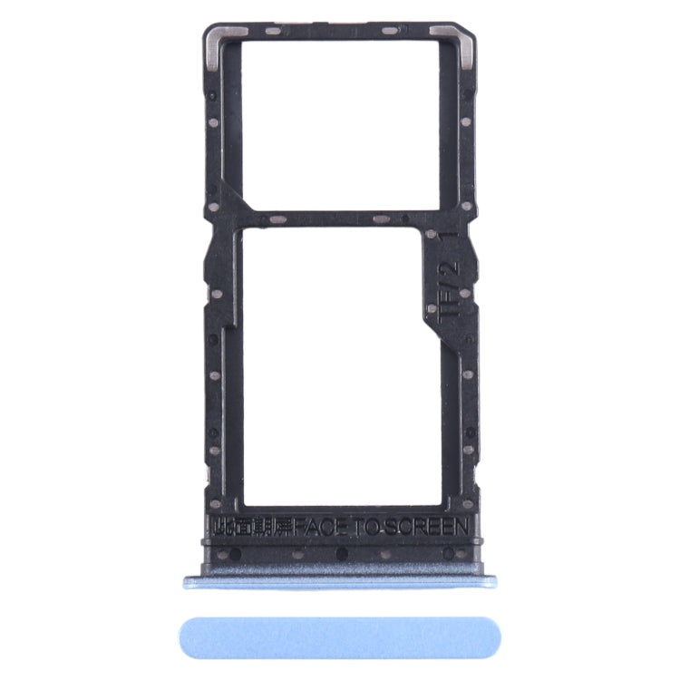 For Xiaomi Redmi 12 4G SIM Card Tray + SIM Card Tray / Micro SD Card Tray (Blue) - Card Tray by buy2fix | Online Shopping UK | buy2fix