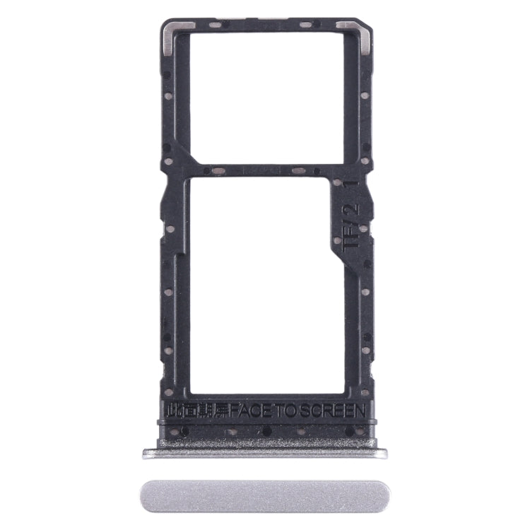 For Xiaomi Redmi Note 12R SIM Card Tray + SIM Card Tray / Micro SD Card Tray (Silver) by buy2fix
