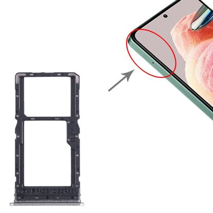 For Xiaomi Redmi Note 12R SIM Card Tray + SIM Card Tray / Micro SD Card Tray (Silver) by buy2fix