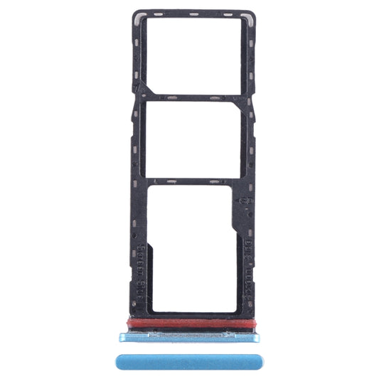 For Tecno Spark 7T SIM Card Tray + SIM Card Tray + Micro SD Card Tray (Blue) - Card Tray by buy2fix | Online Shopping UK | buy2fix