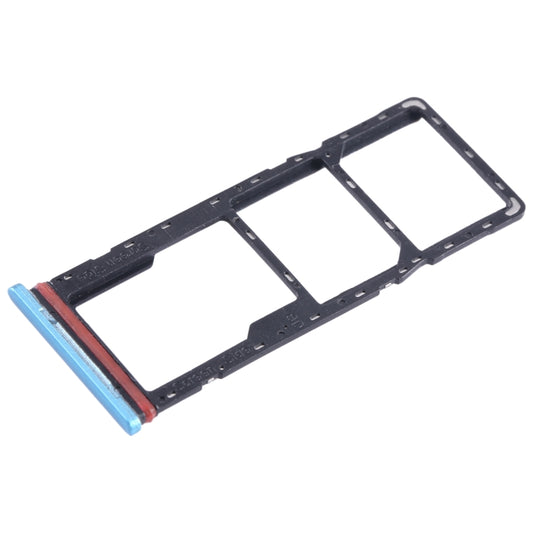 For Tecno Spark 7T SIM Card Tray + SIM Card Tray + Micro SD Card Tray (Blue) - Card Tray by buy2fix | Online Shopping UK | buy2fix
