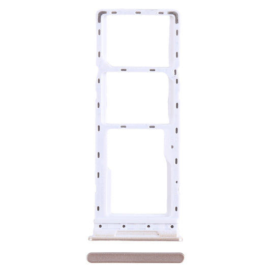 For Tecno Camon 18 SIM Card Tray + SIM Card Tray + Micro SD Card Tray (Gold) - Card Tray by buy2fix | Online Shopping UK | buy2fix