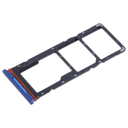 For Tecno Pop 5 LTE SIM Card Tray + SIM Card Tray + Micro SD Card Tray (Dark Blue) - Card Tray by buy2fix | Online Shopping UK | buy2fix