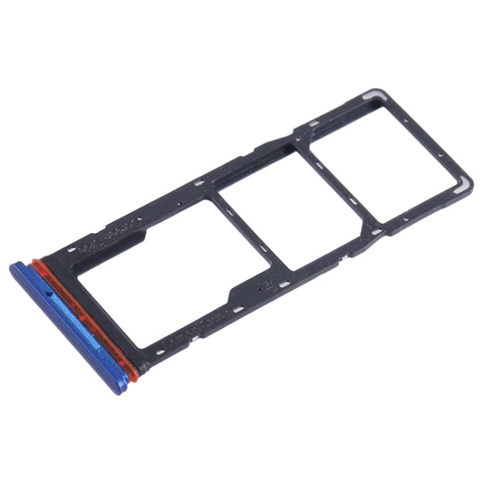 For Tecno Pop 5 LTE SIM Card Tray + SIM Card Tray + Micro SD Card Tray (Dark Blue) by buy2fix