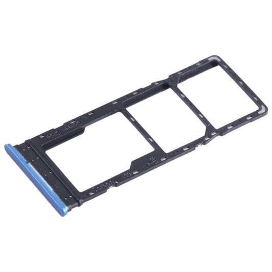 For Tecno Pova Neo SIM Card Tray + SIM Card Tray + Micro SD Card Tray (Blue) by buy2fix