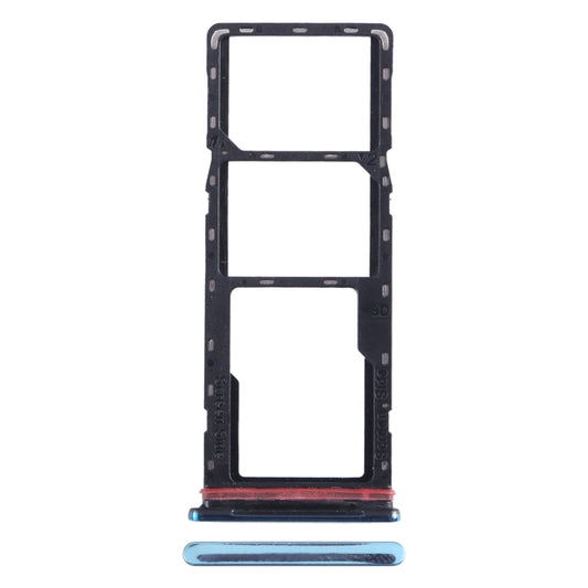 For Tecno Spark 8T SIM Card Tray + SIM Card Tray + Micro SD Card Tray (Blue) - Card Tray by buy2fix | Online Shopping UK | buy2fix