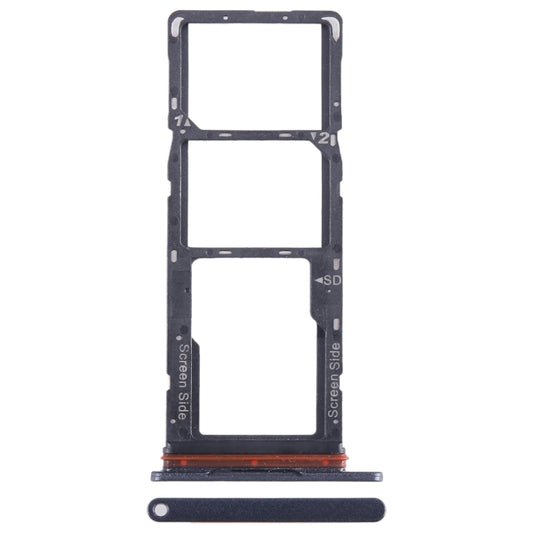 For Tecno Pop 7 BF6 SIM Card Tray + SIM Card Tray + Micro SD Card Tray (Black) - Card Tray by buy2fix | Online Shopping UK | buy2fix