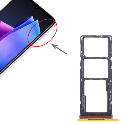 For Tecno Pop 7 BF6 SIM Card Tray + SIM Card Tray + Micro SD Card Tray (Orange) - Card Tray by buy2fix | Online Shopping UK | buy2fix