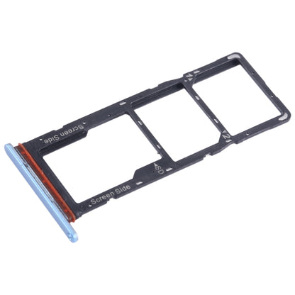 For Tecno Pop 7 BF6 SIM Card Tray + SIM Card Tray + Micro SD Card Tray (Blue) - Card Tray by buy2fix | Online Shopping UK | buy2fix