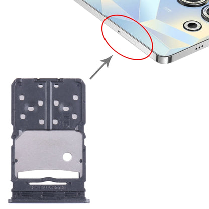 For Tecno Camon 20 Pro SIM Card Tray + Micro SD Card Tray (Silver) - Card Tray by buy2fix | Online Shopping UK | buy2fix
