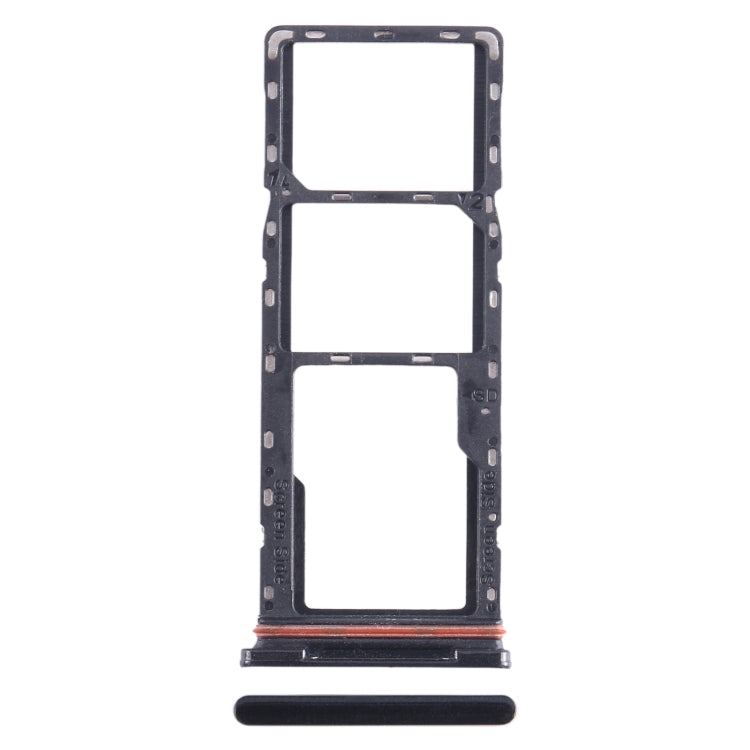 For Infinix Hot 10i X659B SIM Card Tray + SIM Card Tray + Micro SD Card Tray (Black) - Card Tray by buy2fix | Online Shopping UK | buy2fix