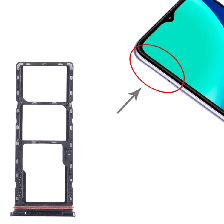 For Infinix Hot 10i X659B SIM Card Tray + SIM Card Tray + Micro SD Card Tray (Black) - Card Tray by buy2fix | Online Shopping UK | buy2fix