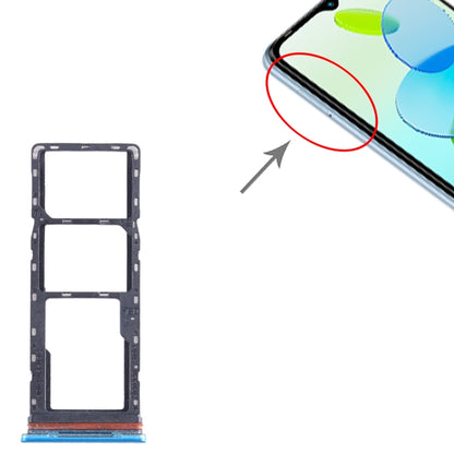 For Infinix Smart 6 X6511B SIM Card Tray + SIM Card Tray + Micro SD Card Tray (Blue) - Card Tray by buy2fix | Online Shopping UK | buy2fix