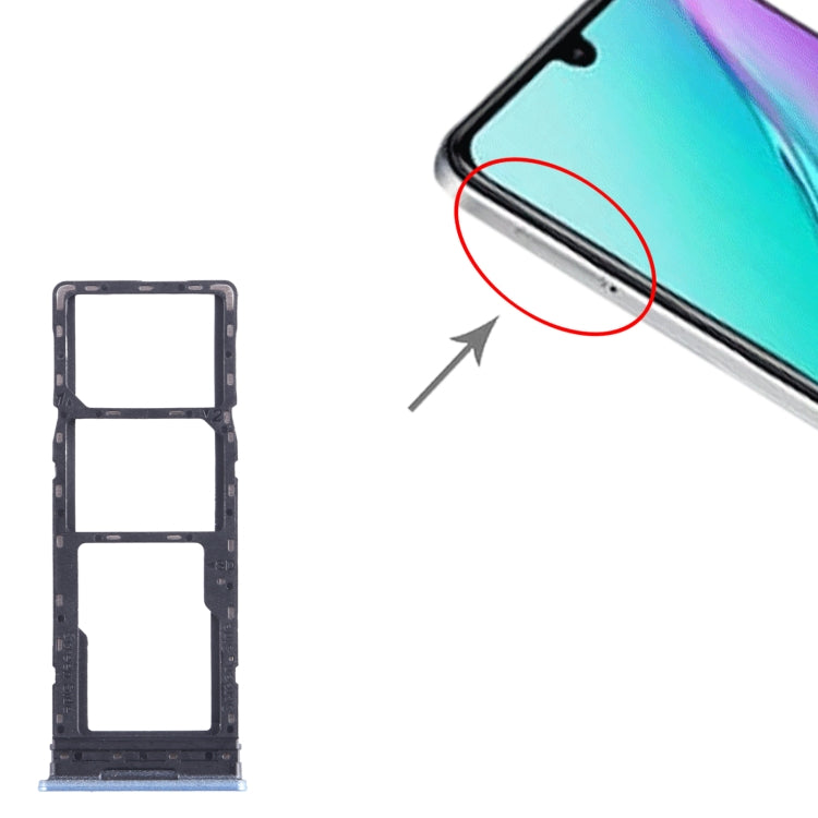 For Infinix Note 11 X663 SIM Card Tray + SIM Card Tray + Micro SD Card Tray (Blue) - Card Tray by buy2fix | Online Shopping UK | buy2fix