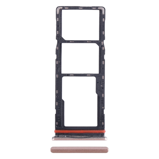 For Infinix Hot 11 Play SIM Card Tray + SIM Card Tray + Micro SD Card Tray (Gold) - Card Tray by buy2fix | Online Shopping UK | buy2fix