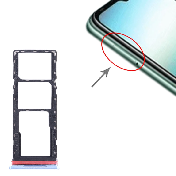 For Infinix Hot 12i X665B SIM Card Tray + SIM Card Tray + Micro SD Card Tray (Blue) - Card Tray by buy2fix | Online Shopping UK | buy2fix