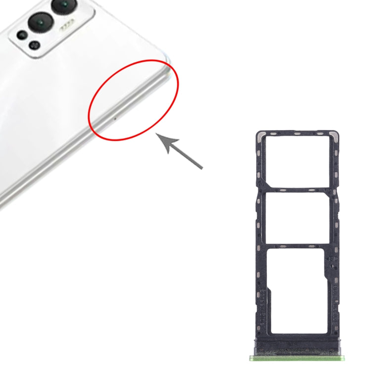 For Infinix Hot 12 X6817 SIM Card Tray + SIM Card Tray + Micro SD Card Tray (Green) - Card Tray by buy2fix | Online Shopping UK | buy2fix