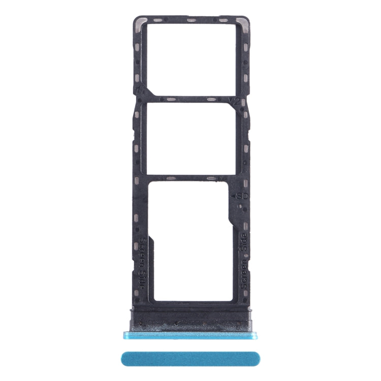 For Infinix Hot 12 X6817 SIM Card Tray + SIM Card Tray + Micro SD Card Tray (Blue) - Card Tray by buy2fix | Online Shopping UK | buy2fix