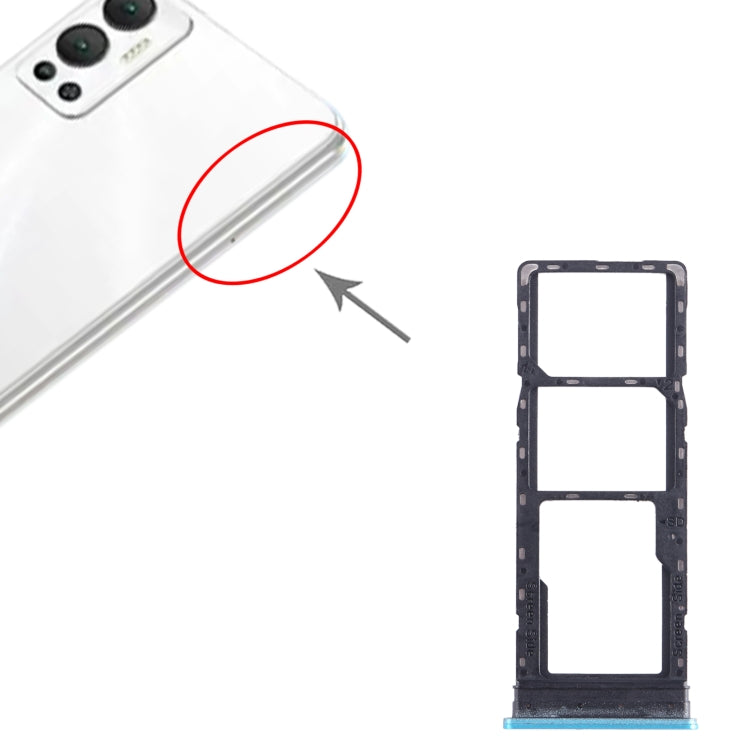 For Infinix Hot 12 X6817 SIM Card Tray + SIM Card Tray + Micro SD Card Tray (Blue) - Card Tray by buy2fix | Online Shopping UK | buy2fix