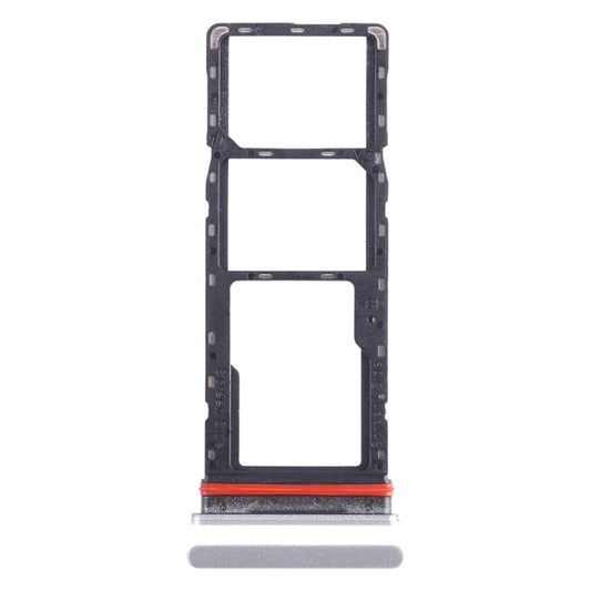 For Infinix Hot 12 X6817 SIM Card Tray + SIM Card Tray + Micro SD Card Tray (Silver) - Card Tray by buy2fix | Online Shopping UK | buy2fix