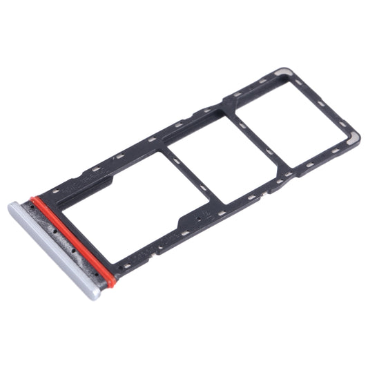 For Infinix Hot 12 X6817 SIM Card Tray + SIM Card Tray + Micro SD Card Tray (Silver) - Card Tray by buy2fix | Online Shopping UK | buy2fix