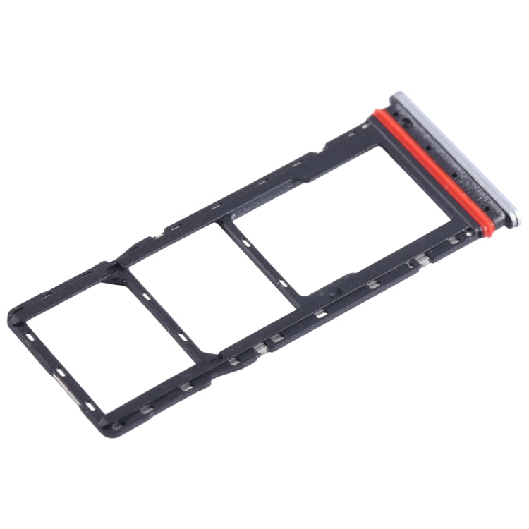 For Infinix Hot 12 X6817 SIM Card Tray + SIM Card Tray + Micro SD Card Tray (Silver) - Card Tray by buy2fix | Online Shopping UK | buy2fix