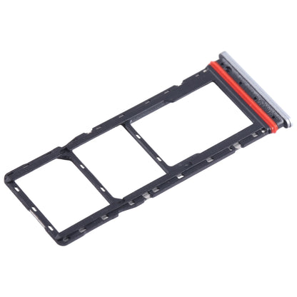 For Infinix Hot 12 X6817 SIM Card Tray + SIM Card Tray + Micro SD Card Tray (Silver) - Card Tray by buy2fix | Online Shopping UK | buy2fix