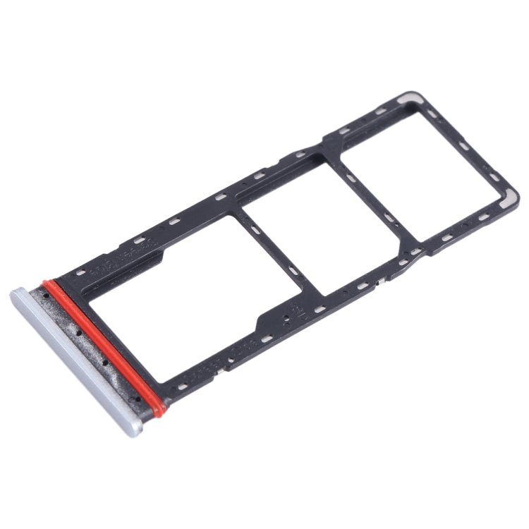For Infinix Hot 12 Play NFC X6816C SIM Card Tray + SIM Card Tray + Micro SD Card Tray (White) - Card Tray by buy2fix | Online Shopping UK | buy2fix