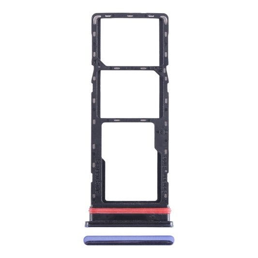 For Infinix Smart 6 Plus India X6823 SIM Card Tray + SIM Card Tray + Micro SD Card Tray (Blue) - Card Tray by buy2fix | Online Shopping UK | buy2fix