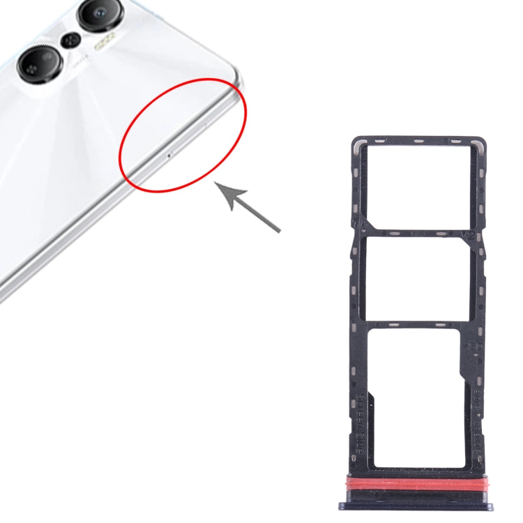 For Infinix Hot 20 X6826 SIM Card Tray + SIM Card Tray + Micro SD Card Tray (Black) - Card Tray by buy2fix | Online Shopping UK | buy2fix