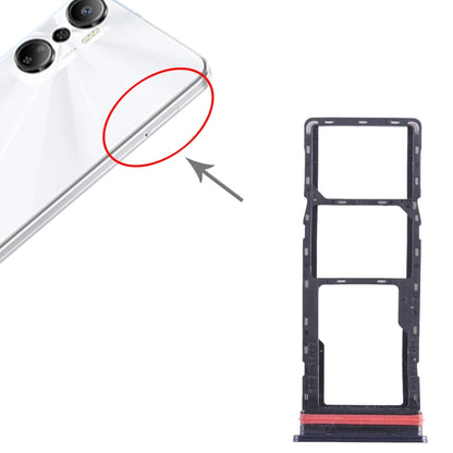 For Infinix Hot 20 X6826 SIM Card Tray + SIM Card Tray + Micro SD Card Tray (Black) - Card Tray by buy2fix | Online Shopping UK | buy2fix