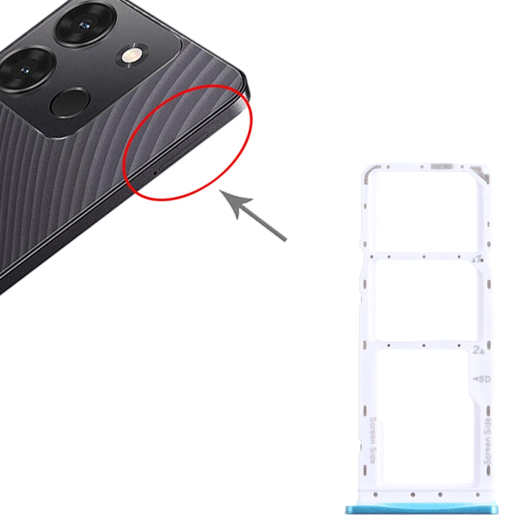 For Infinix Smart 7 India X6517 SIM Card Tray + SIM Card Tray + Micro SD Card Tray (Green) - Card Tray by buy2fix | Online Shopping UK | buy2fix