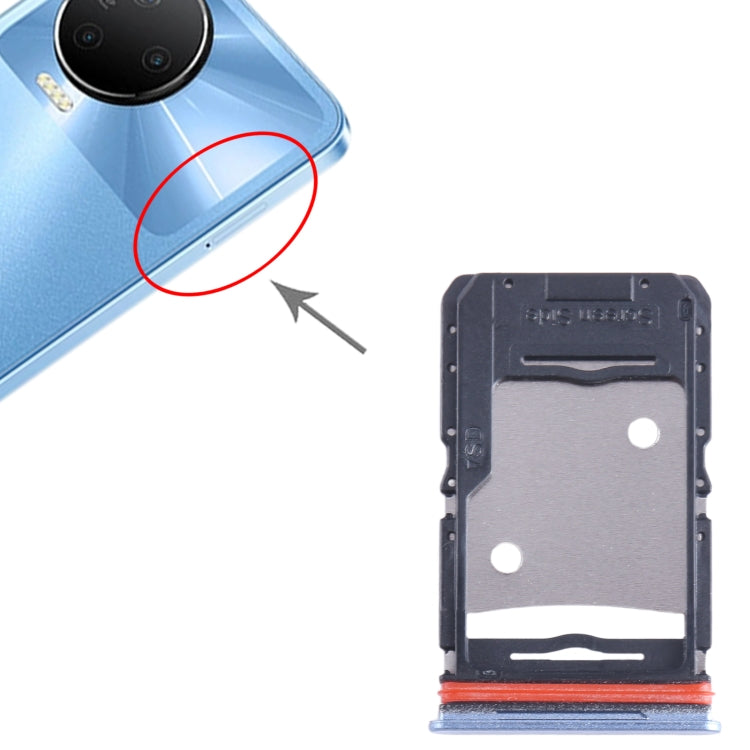 For Infinix Note 12 Pro 4G SIM Card Tray + SIM Card Tray + Micro SD Card Tray (Blue) - Card Tray by buy2fix | Online Shopping UK | buy2fix